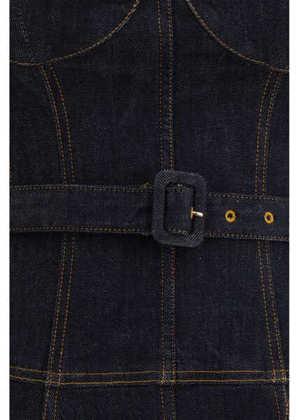 Rochii Self-Portrait Denim flared midi Dress BLUE Femei (BM 19704560) 3