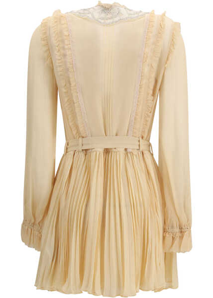 Rochii Self-Portrait Pleated georgette mini Dress TAN Femei (BM 19704563) 2