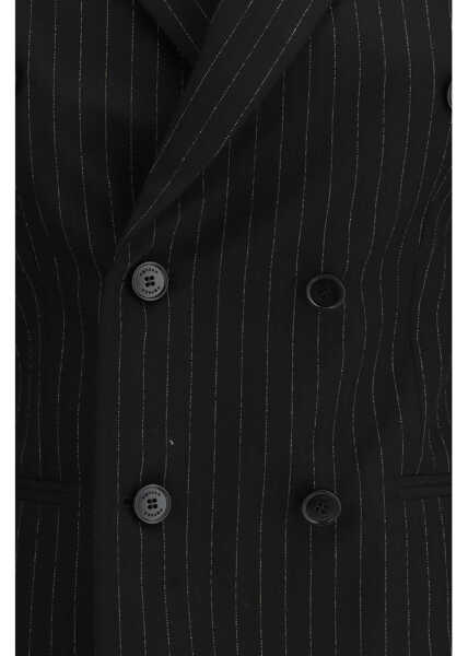 Sacouri Alexander McQueen Pinstriped double-breasted Jacket BLACK/GOLD Femei (BM 19704572) 3