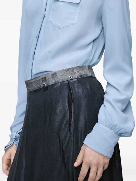 Fuste Maison Margiela Foil-treated midi Skirt BLACK Femei (BM 19704584) 5