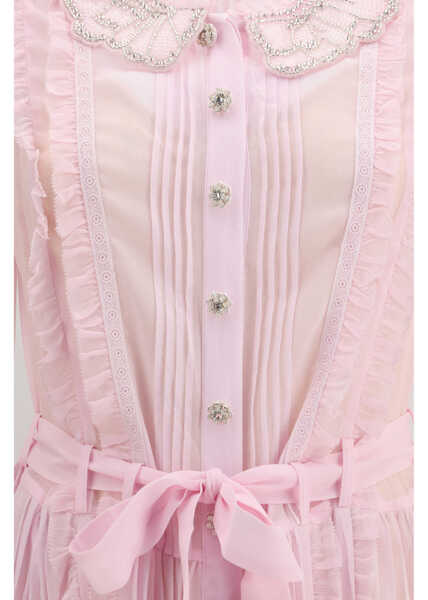 Rochii Self-Portrait Pleated georgette midi Dress PINK Femei (BM 19704632) 3