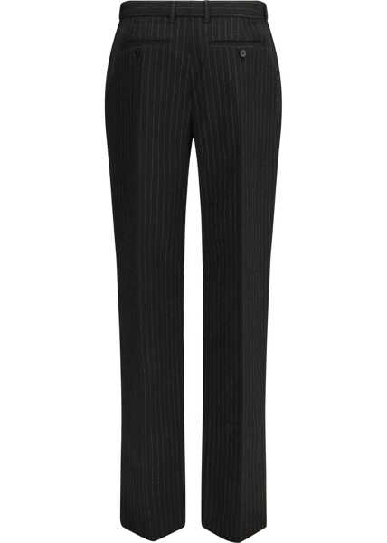 Pantaloni casual Alexander McQueen Pinstriped tailored Trousers BLACK/GOLD Femei (BM 19704638) 2