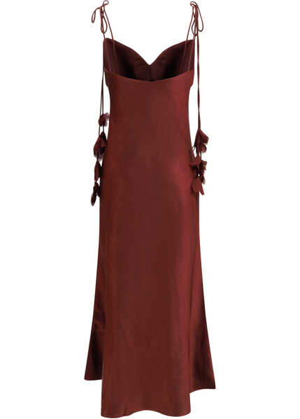 Rochii Self-Portrait Satin flower midi Dress BURGUNDY Femei (BM 19704650) 2