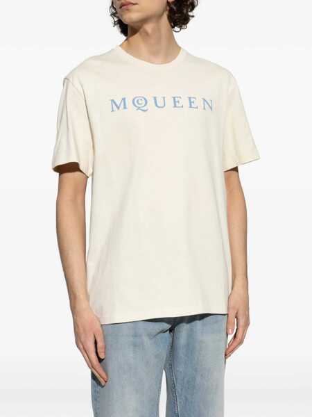Tricouri Alexander McQueen T-Shirt With Logo WHITE Barbati (BM 19704752) 3