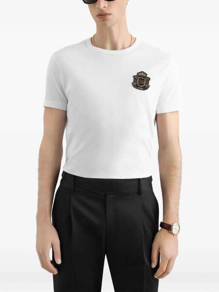 Tricouri Dolce & Gabbana T-Shirt With Heraldic Logo WHITE Barbati (BM 19704812) 4