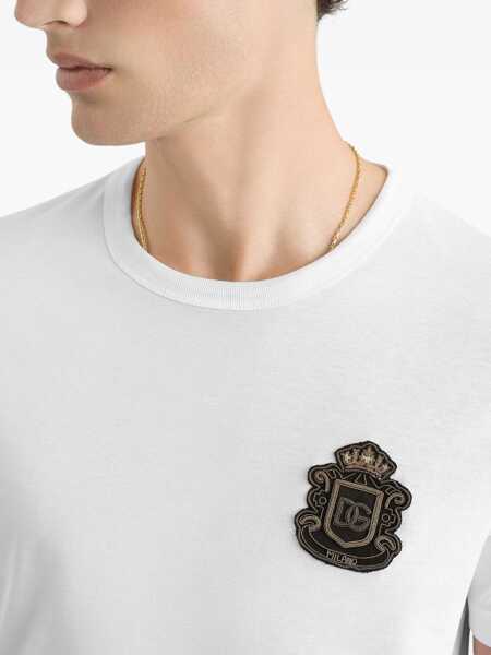 Tricouri Dolce & Gabbana T-Shirt With Heraldic Logo WHITE Barbati (BM 19704812) 5