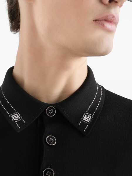 Tricouri Polo Dolce & Gabbana Silk Polo. BLACK Barbati (BM 19704839) 5