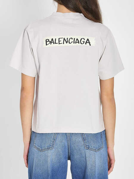 Tricouri Balenciaga Cotton Jersey T-Shirt WHITE Femei (BM 19705073) 4