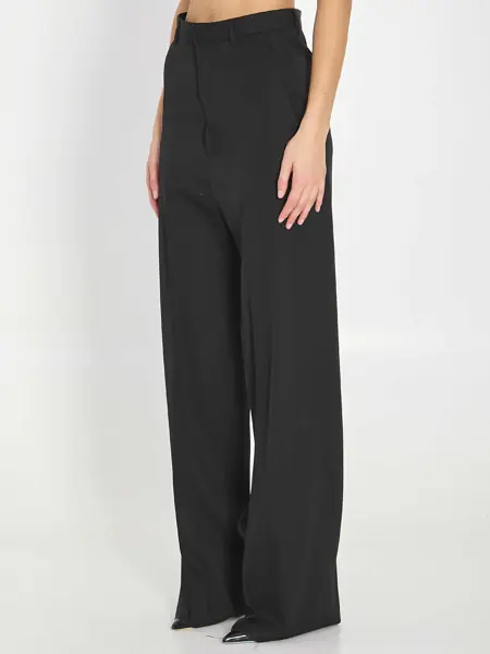 Pantaloni casual Balenciaga Tailored Wool Trousers BLACK Femei (BM 19705076) 2