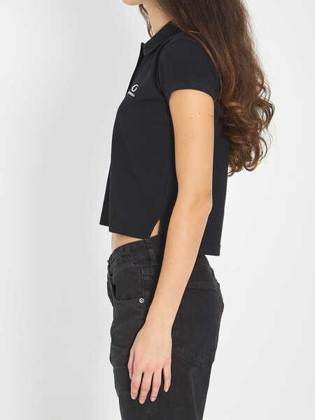 Tricouri Polo Balenciaga Cotton Piqu Polo BLACK Femei (BM 19705082) 3