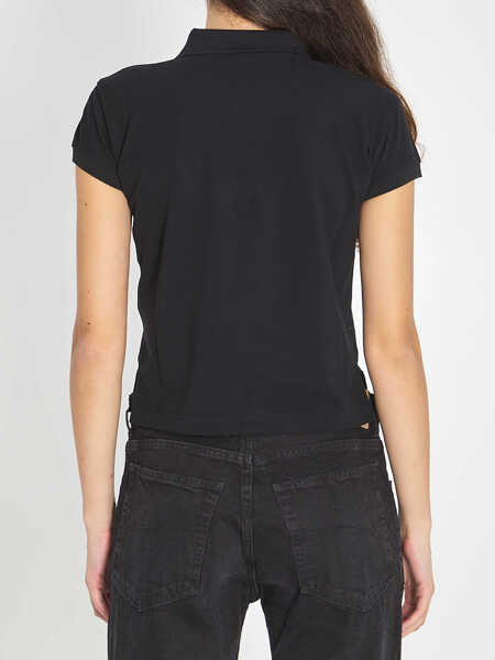 Tricouri Polo Balenciaga Cotton Piqu Polo BLACK Femei (BM 19705082) 4