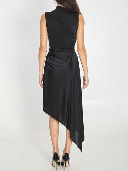Rochii elegante Balenciaga Asymmetric Stretch Dress BLACK Femei (BM 19705088) 4