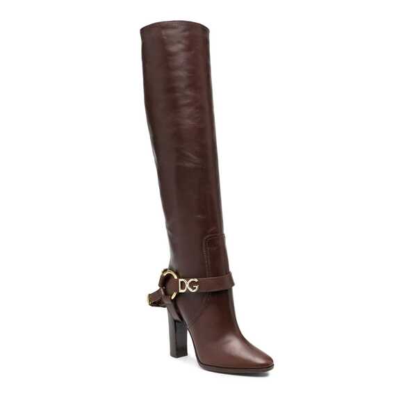 Bocanci Dolce & Gabbana Dolce & Gabbana Leather Knee Boots Brown Femei (BM 19705554) 2