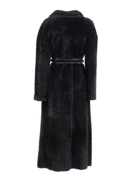 Paltoane Diego M NAPPED SHEARLING COAT WITH LASER-CUT INSERTS ON THE COLLAR. Black   Femei (BM 19705578) 2