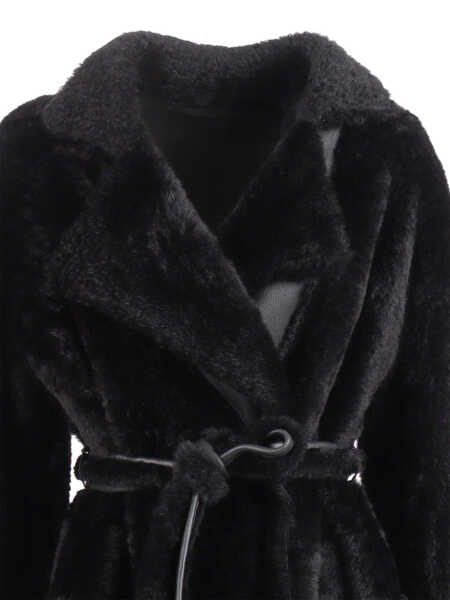 Paltoane Diego M NAPPED SHEARLING COAT WITH LASER-CUT INSERTS ON THE COLLAR. Black   Femei (BM 19705578) 3