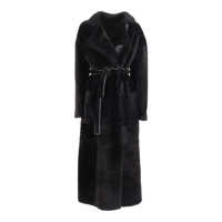 Paltoane NAPPED SHEARLING COAT WITH LASER-CUT INSERTS ON THE COLLAR. Femei