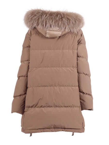 Geci de iarna Diego M MICRO-PADDED JACKET WITH WHITE RACCOON FUR DETAILS Beige Femei (BM 19705584) 2