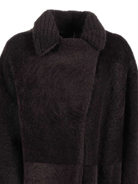 Paltoane Diego M NAPPED SHEARLING COAT WITH LASER-CUT INSERTS ON THE COLLAR. Brown Femei (BM 19705587) 4