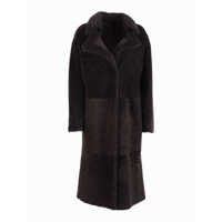 Paltoane NAPPED SHEARLING COAT WITH LASER-CUT INSERTS ON THE COLLAR. Femei