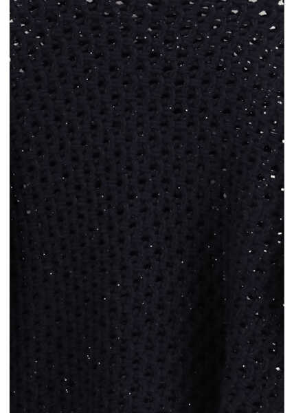 Pulovere casual Fabiana Filippi Jumper crafted from Platinum yarn with micro sequins BLU NOTTE Femei (BM 19705682) 3