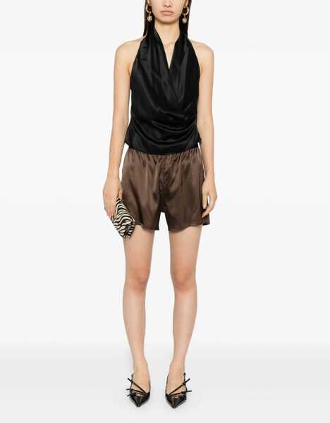 Pantaloni scurti Tom Ford Silk Pajama Shorts BROWN Femei (BM 19705697) 2