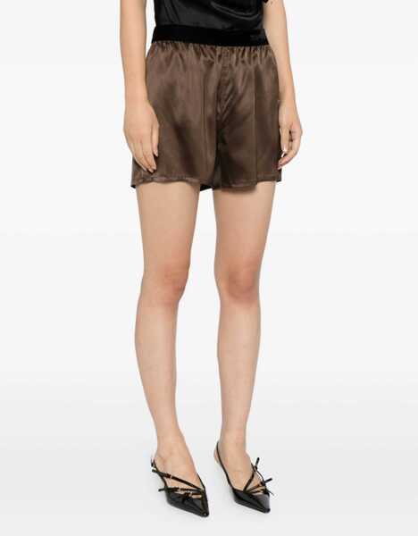 Pantaloni scurti Tom Ford Silk Pajama Shorts BROWN Femei (BM 19705697) 3