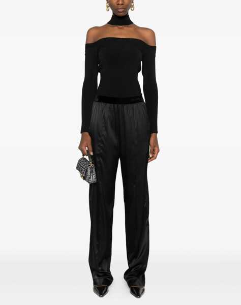 Pantaloni casual Tom Ford Silk Pajama Pants BLACK Femei (BM 19705706) 2