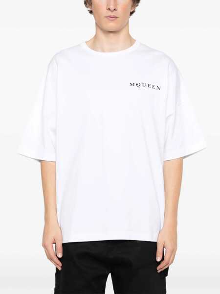 Tricouri Alexander McQueen T-Shirt With Logo WHITE Barbati (BM 19705718) 3