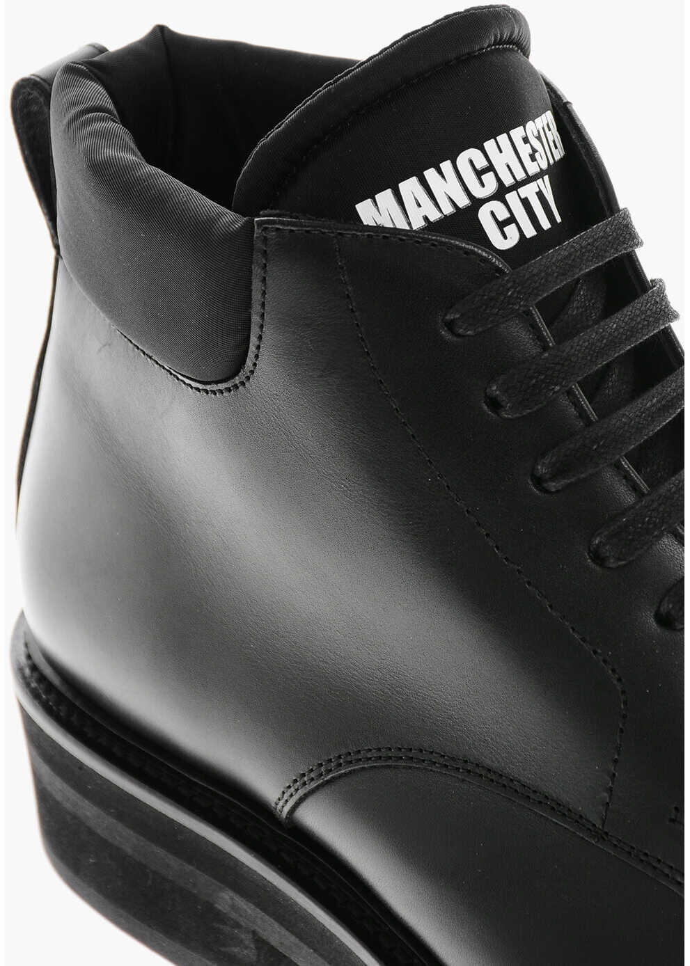 Cizme de iarna DSQUARED2 Solid Color Leather Booties Black Barbati (BM 19705736) 4