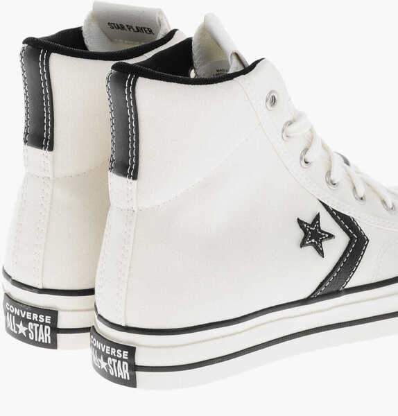 Sneakers Converse All Star Cotton Player 76 High Top Sneakers With Leather Det White Barbati (BM 19705745) 2