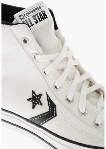 Sneakers Converse All Star Cotton Player 76 High Top Sneakers With Leather Det White Barbati (BM 19705745) 4