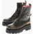 DSQUARED2 Vintage Effect Leather Booties With Buckle Brown