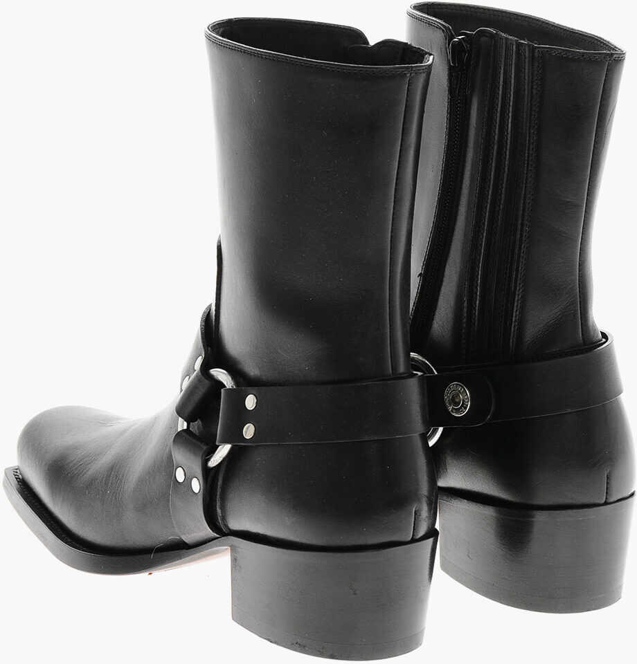 Cizme de iarna DSQUARED2 Leather Booties With Metal Detail Black Barbati (BM 19705757) 2