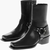 Cizme de iarna Leather Booties With Metal Detail Barbati