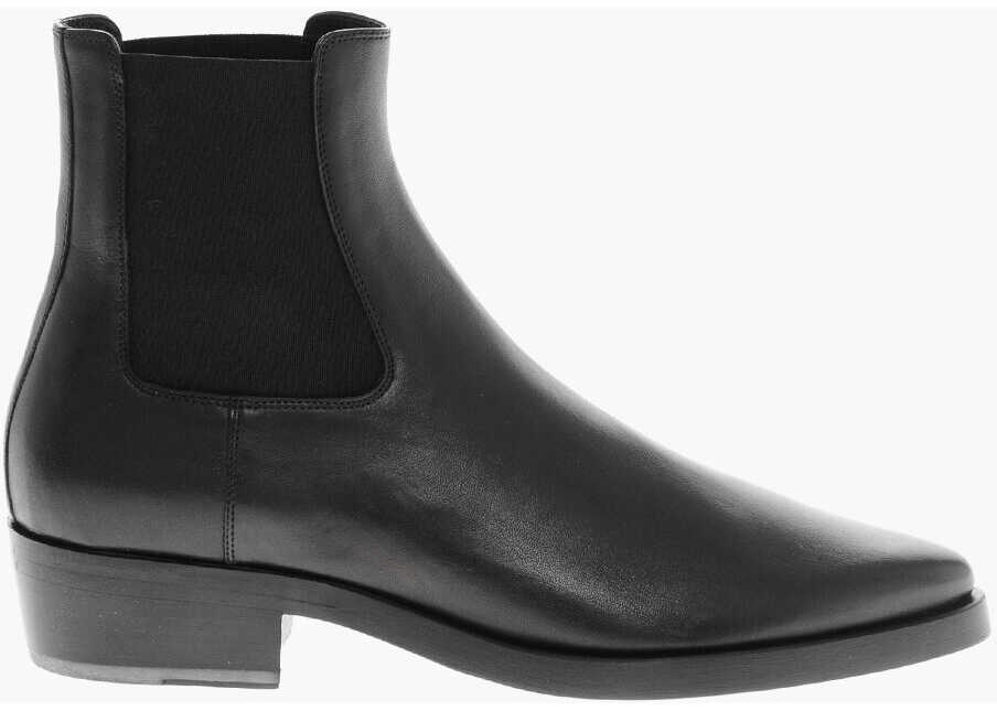 Cizme casual FEAR OF GOD Leather Cheelsea Booties With Point Toe Black Barbati (BM 19705760) 3