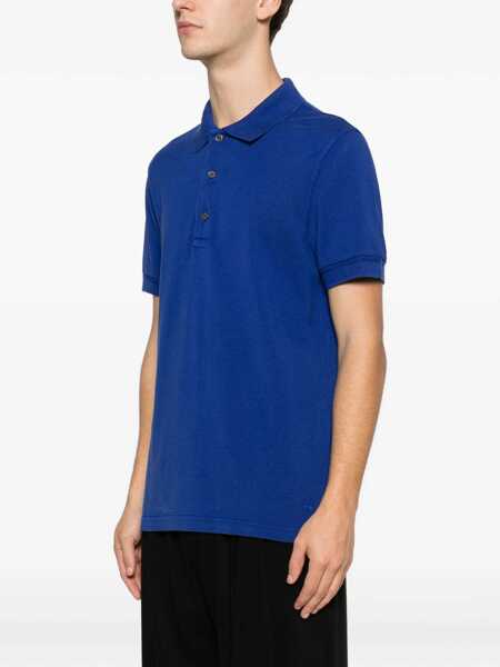 Tricouri Polo Tom Ford Lyocell And Cotton Polo Shirt BLUE Barbati (BM 19705964) 3