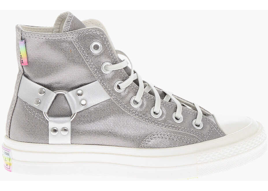 Sneakers Converse All Star Chuck Taylor Faux Leather High Top Sneakers With Mu Silver Barbati (BM 19706063) 3