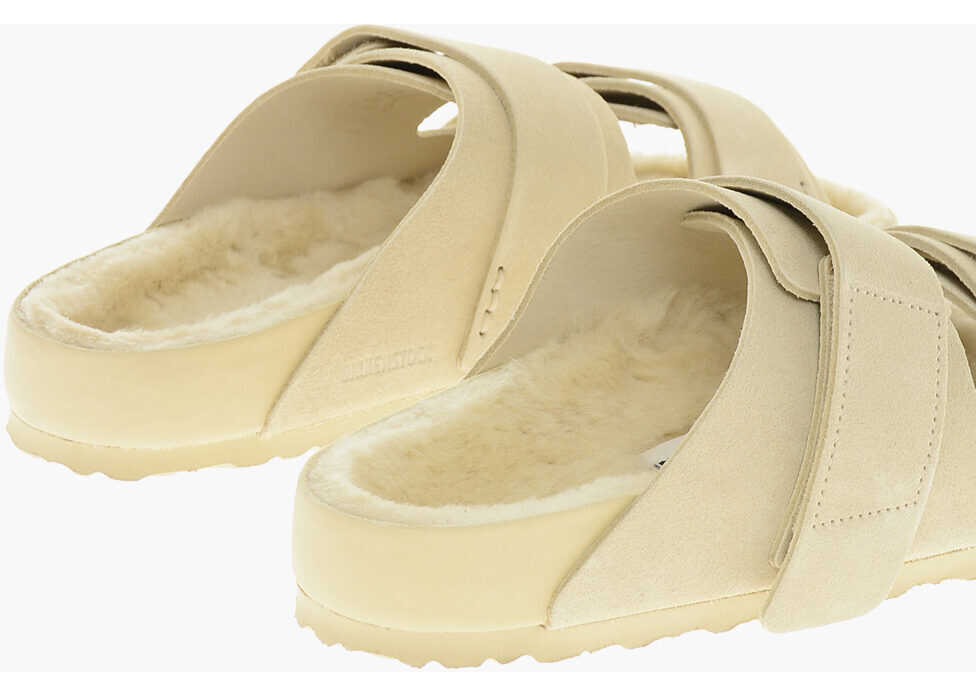 Sandale Birkenstock Tekla Suede Sandals With Fur Inner Beige Barbati (BM 19706069) 2