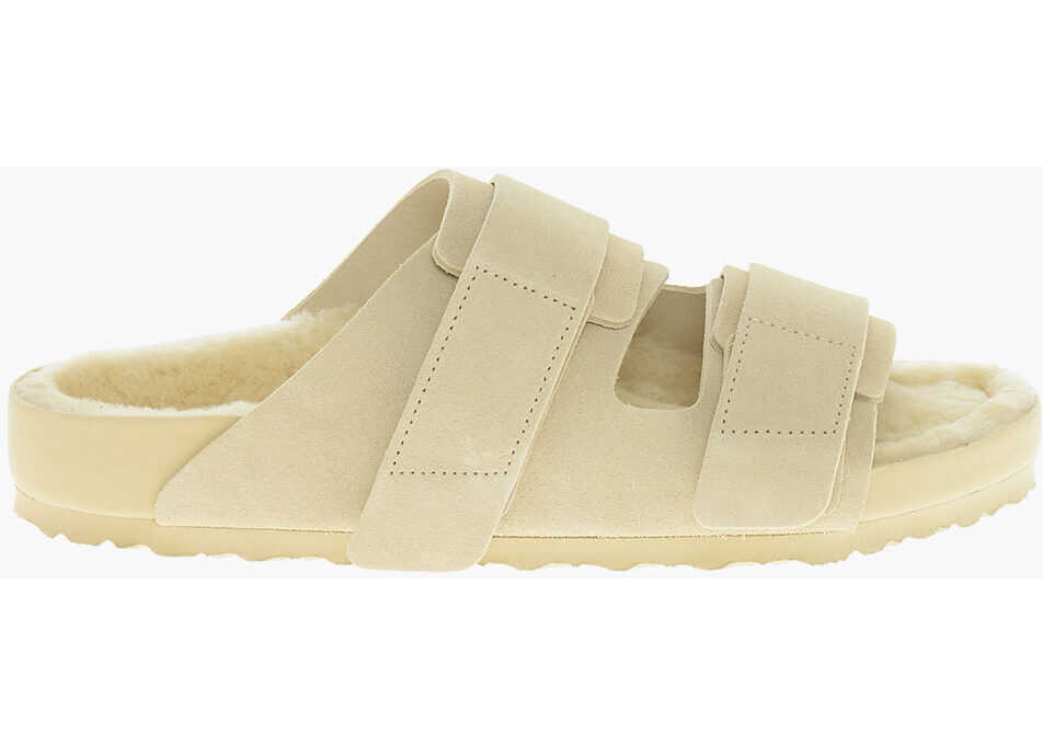 Sandale Birkenstock Tekla Suede Sandals With Fur Inner Beige Barbati (BM 19706069) 3
