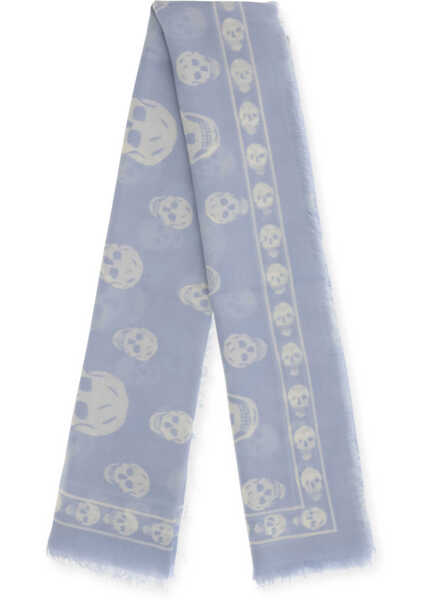 Esarfe Alexander McQueen Skull Foulard ICE BLUE/WHITE Femei (BM 19706633) 2
