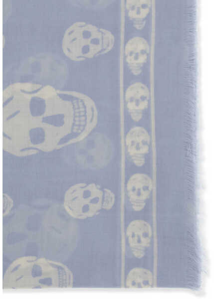 Esarfe Alexander McQueen Skull Foulard ICE BLUE/WHITE Femei (BM 19706633) 3