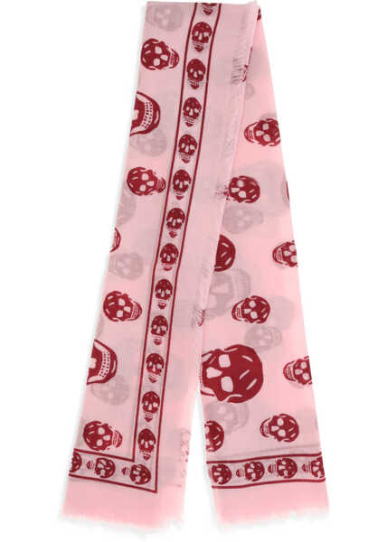 Esarfe Alexander McQueen Skull Foulard PINK/RASPBERRY Femei (BM 19706639) 2