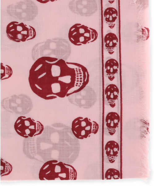 Esarfe Alexander McQueen Skull Foulard PINK/RASPBERRY Femei (BM 19706639) 3