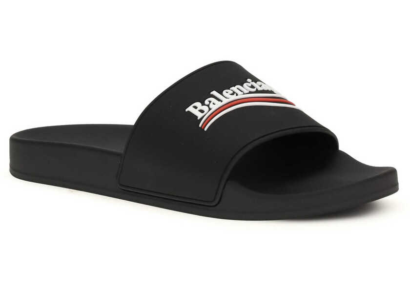 Sandale Balenciaga Rubber Slippers BLACK/WHITE/RED Barbati (BM 19706642) 2