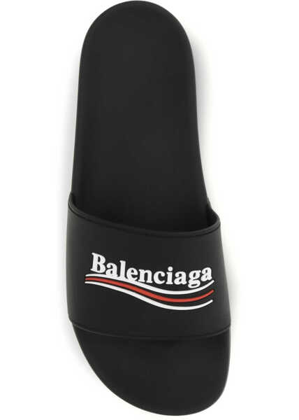 Sandale Balenciaga Rubber Slippers BLACK/WHITE/RED Barbati (BM 19706642) 4