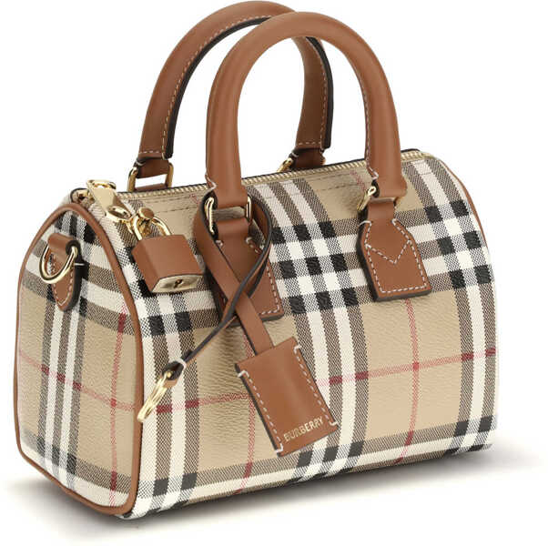 Genti de mana Burberry Mini Check Bowling Handbag BRIAR BROWN Femei (BM 19706654) 2