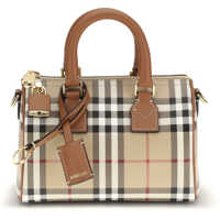 Genti de mana Burberry Mini Check Bowling Handbag
