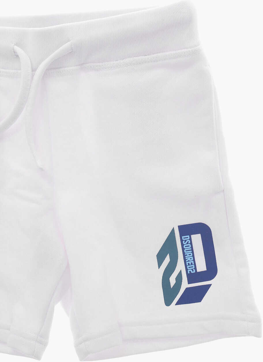 Pantaloni scurti DSQUARED2 Cotton Shorts With Drawstring White Baieti (BM 19706777) 2