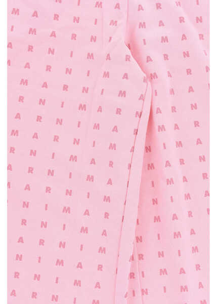 Pantaloni de trening Marni Brushed Cotton Joggers With All-Over Logo Pink Baieti (BM 19706792) 2