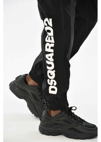 Pantaloni casual DSQUARED2 Cotton Casual Pants With Maxi Zip Black Barbati (BM 19706798) 3